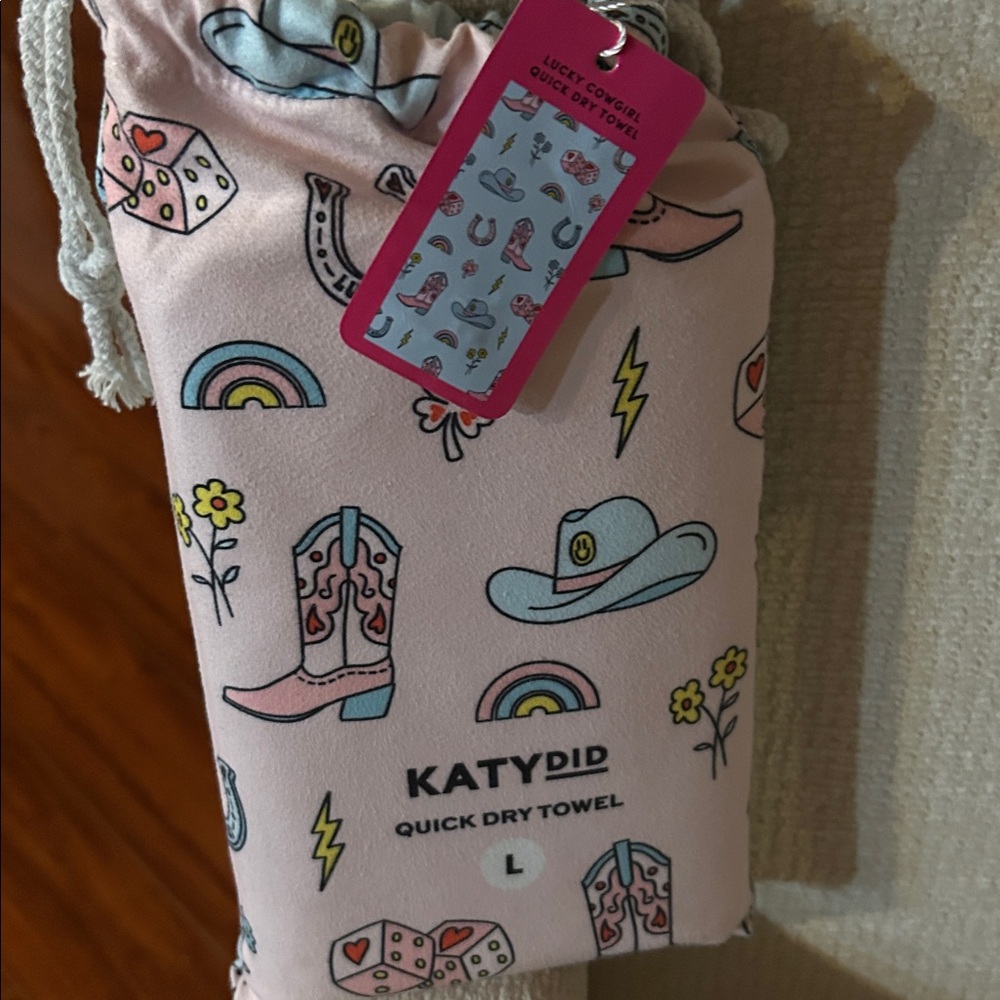 Katydid Pink Western Design Quick Dry Towel